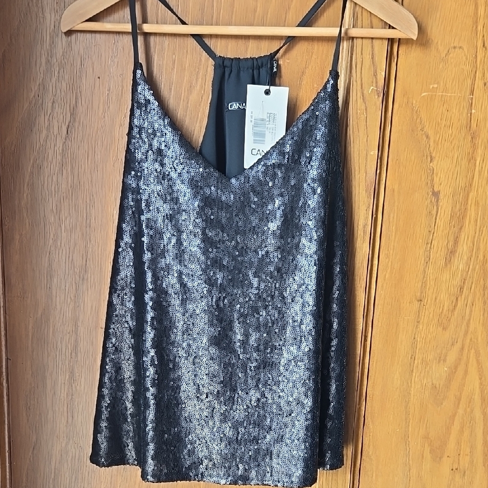 Canal Concept Black Sequin Women's Top